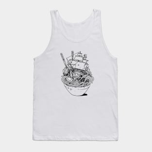 Ramen Ship (B&W) Tank Top